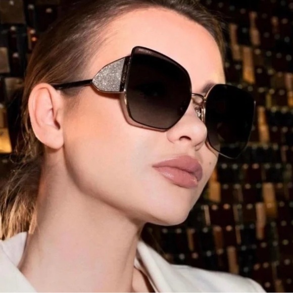 NEW Jimmy Choo Black Sunglasses Elegant Accessories - Picture 6 of 13